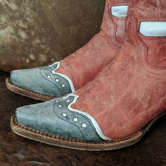 CORRAL A2515 ladies leather American Flag USA western cowboy boots snip toe sz 6 - Picture 11 of 15